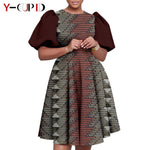African Couple Matching Outfit Set – Dashiki Print Women’s Dress & Men’s Bazin Riche 2PC Suit Set - Free Delivery Worldwide