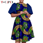 African Couple Matching Outfit Set – Dashiki Print Women’s Dress & Men’s Bazin Riche 2PC Suit Set - Free Delivery Worldwide