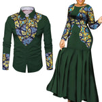 African Couple Matching Outfits – Elegant Lovers’ Traditional Clothing Set, Men’s Shirt & Women’s Long Maxi Dress - Free Delivery Worldwide only at Flexi Africa