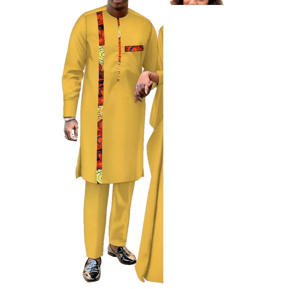 African Couple Matching Outfits – Elegant Women’s Dress & Men’s Dashiki Set - Free Delivery Worldwide only at Flexi Africa