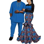 African Couple Outfits – Matching Ankara Dress for Women & Dashiki Shirt and Pants Set for Men - Free Delivery Worldwide only at Flexi Africa