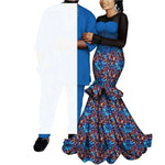 African Couple Outfits – Matching Ankara Dress for Women & Dashiki Shirt and Pants Set for Men - Free Delivery Worldwide only at Flexi Africa