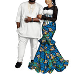 African Couple Outfits – Matching Ankara Dress for Women & Dashiki Shirt and Pants Set for Men - Free Delivery Worldwide only at Flexi Africa