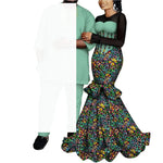 African Couple Outfits – Matching Ankara Dress for Women & Dashiki Shirt and Pants Set for Men - Free Delivery Worldwide only at Flexi Africa