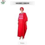 African Couple Red Matching Outfit – Men’s 3PC Agbada Suit & Women’s Boubou Dress - Free Delivery Worldwide only at Flexi Africa