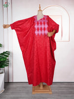 African Couple Red Matching Outfit – Men’s 3PC Agbada Suit & Women’s Boubou Dress - Free Delivery Worldwide only at Flexi Africa