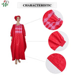 African Couple Red Matching Outfit – Men’s 3PC Agbada Suit & Women’s Boubou Dress - Free Delivery Worldwide only at Flexi Africa