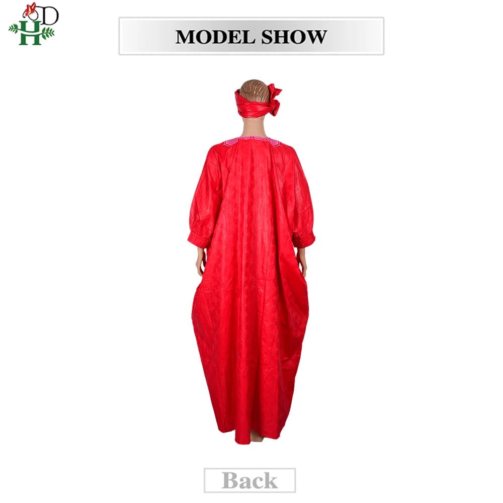 African Couple Red Matching Outfit – Men’s 3PC Agbada Suit & Women’s Boubou Dress - Free Delivery Worldwide only at Flexi Africa