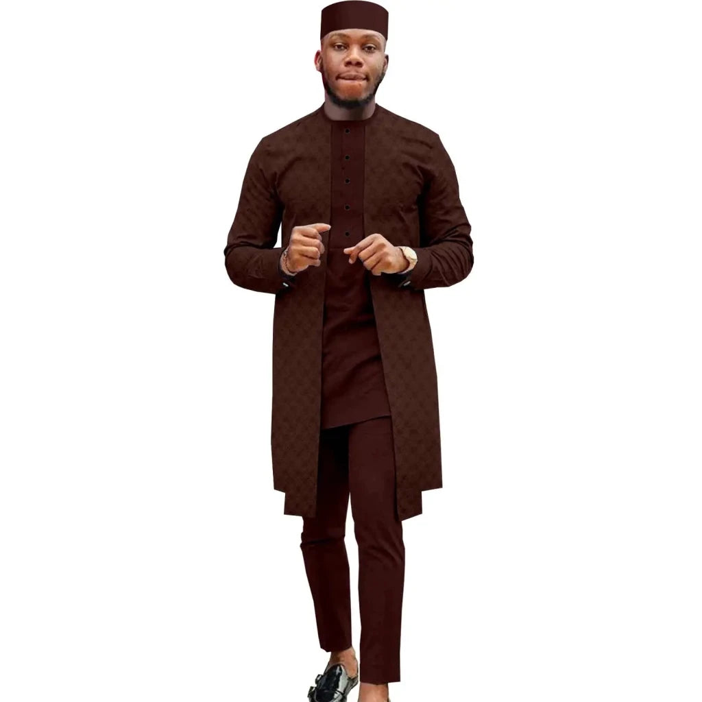African Couple Set – Women’s Off-Shoulder Mermaid Dress & Men’s 3-Piece Suit - Free Delivery Worldwide only at Flexi Africa