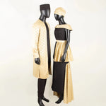 African Couple Set – Women’s Off-Shoulder Mermaid Dress & Men’s 3-Piece Suit - Free Delivery Worldwide only at Flexi Africa