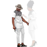 African Couples Matching Clothes – Handmade Bazin Riche Ankara Print for Women and Men - Free Delivery Worldwide only at Flexi Africa