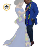 African Couples Matching Outfits – Bazin Riche Mermaid Dress - Free Delivery Worldwide only at Flexi Africa