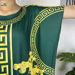 African Dashiki Floral Cotton Maxi Dress – Casual Summer Abaya - Free Delivery Worldwide only at Flexi Africa