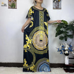 African Dashiki Floral Cotton Maxi Dress – Casual Summer Abaya - Free Delivery Worldwide only at Flexi Africa