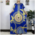 African Dashiki Floral Cotton Maxi Dress – Casual Summer Abaya - Free Delivery Worldwide only at Flexi Africa