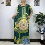 African Dashiki Floral Cotton Maxi Dress – Casual Summer Abaya - Free Delivery Worldwide only at Flexi Africa