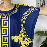 African Dashiki Floral Cotton Maxi Dress – Casual Summer Abaya - Free Delivery Worldwide only at Flexi Africa