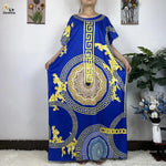 African Dashiki Floral Cotton Maxi Dress – Casual Summer Abaya - Free Delivery Worldwide only at Flexi Africa