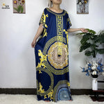 African Dashiki Floral Cotton Maxi Dress – Casual Summer Abaya - Free Delivery Worldwide only at Flexi Africa