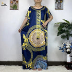 African Dashiki Floral Cotton Maxi Dress – Casual Summer Abaya - Free Delivery Worldwide only at Flexi Africa