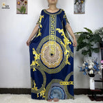 African Dashiki Floral Cotton Maxi Dress – Casual Summer Abaya - Free Delivery Worldwide only at Flexi Africa