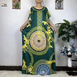 African Dashiki Floral Cotton Maxi Dress – Casual Summer Abaya - Free Delivery Worldwide only at Flexi Africa
