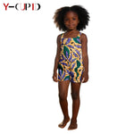 African Dashiki Jumpsuit for Girls – Kids Summer Cotton Bazin Riche Outfit - Free Delivery Worldwide only at Flexi Africa