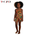 African Dashiki Jumpsuit for Girls – Kids Summer Cotton Bazin Riche Outfit - Free Delivery Worldwide only at Flexi Africa
