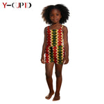 African Dashiki Jumpsuit for Girls – Kids Summer Cotton Bazin Riche Outfit - Free Delivery Worldwide only at Flexi Africa