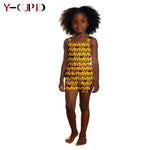 African Dashiki Jumpsuit for Girls – Kids Summer Cotton Bazin Riche Outfit - Free Delivery Worldwide only at Flexi Africa