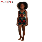African Dashiki Jumpsuit for Girls – Kids Summer Cotton Bazin Riche Outfit - Free Delivery Worldwide only at Flexi Africa