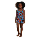 African Dashiki Jumpsuit for Girls – Kids Summer Cotton Bazin Riche Outfit - Free Delivery Worldwide only at Flexi Africa