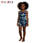 African Dashiki Jumpsuit for Girls – Kids Summer Cotton Bazin Riche Outfit - Free Delivery Worldwide only at Flexi Africa