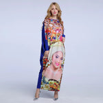 African Dashiki Maxi Dress – Bazin Elastic Diamond Print Loose Fit Women’s Dress - Free Delivery Worldwide only at Flexi Africa