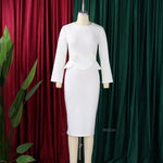 African Dashiki Midi Dress for Women – Elegant Autumn Winter Traditional Dress - Free Delivery Worldwide only at Flexi Africa