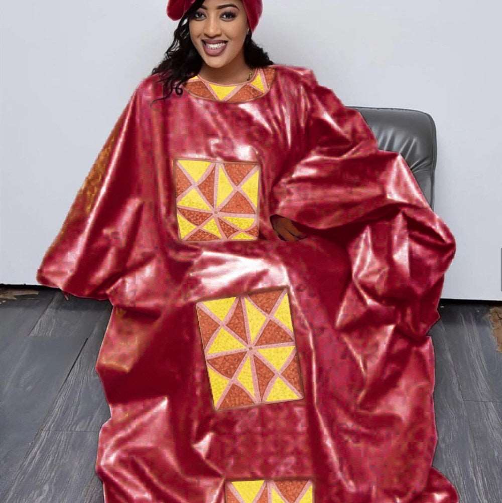 African Dress For Woman Embroidery Design Ladys Clothes Plus Size Dresses For Women - Flexi Africa - Free Delivery Worldwide