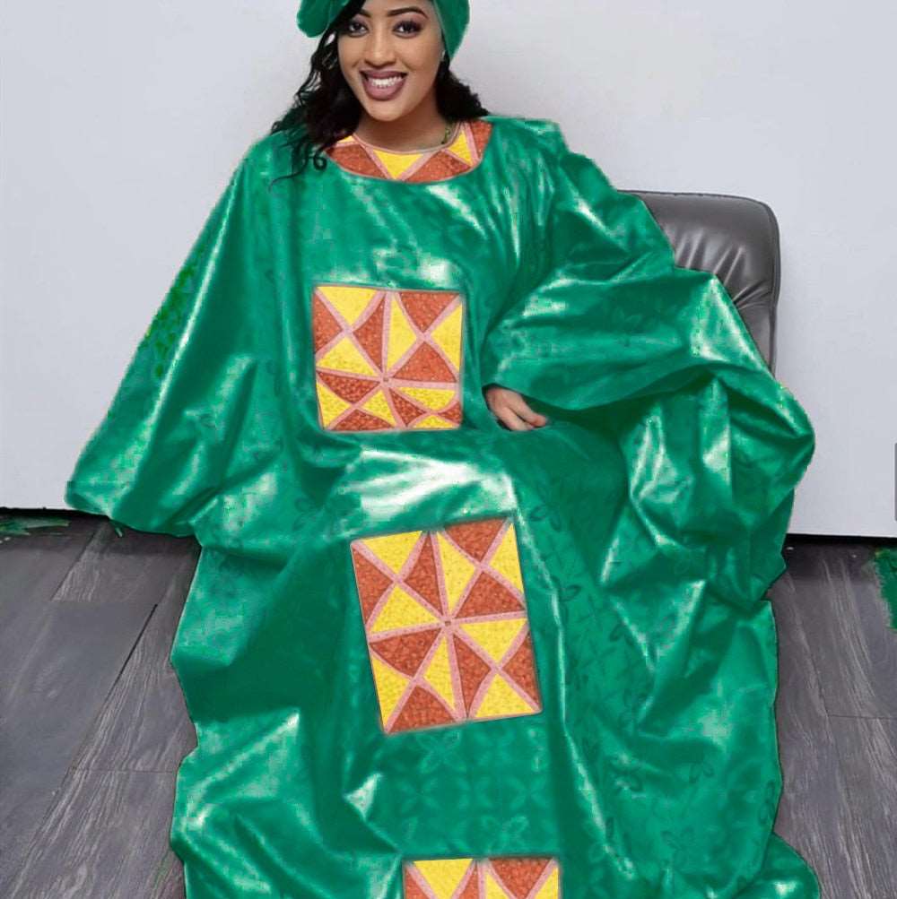 African Dress For Woman Embroidery Design Ladys Clothes Plus Size Dresses For Women - Flexi Africa - Free Delivery Worldwide