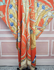 African Dresses For Women 2024 New Fashion Floral Summer Loose V - Neck Silk Printed Kaftan abaya Kuwait Muslim Lady Ramadan Robe - Free Delivery Worldwide only at Flexi Africa