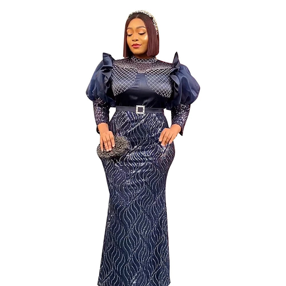 African Dresses for Women 2024 New Fashion Plus Size Sequin Evening Party Long Dress Ankara Dashiki Outfits Robe African Clothes - Free Delivery Worldwide only at Flexi Africa