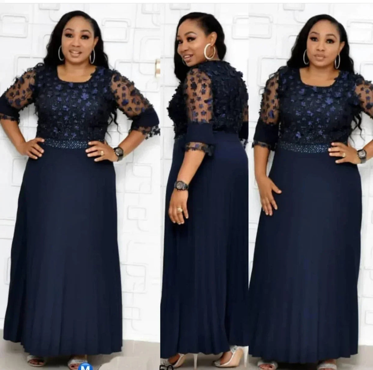 African Dresses For Women 2025 Africa Clothing Muslim Pleated Long Dress Fashion African Maxi Dress For Lady - Free Delivery Worldwide only at Flexi Africa