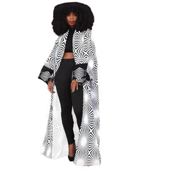 African Dresses for Women African Ethnic Print Loose Long Trench Coat Streetwear Dashiki African Clothes - Flexi Africa