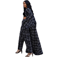 African Dresses for Women African Ethnic Print Loose Long Trench Coat Streetwear Dashiki African Clothes - Flexi Africa