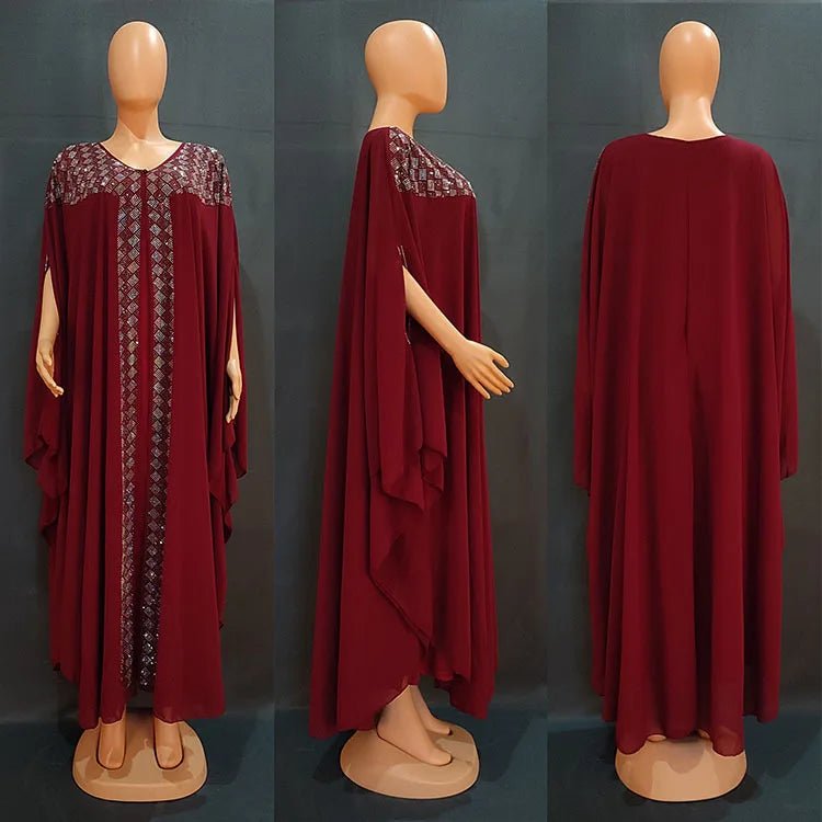 African Dresses for Women: Chiffon Boubou Dashiki 2PC Set - Kaftan Abaya Robe - Free Delivery Worldwide only at Flexi Africa