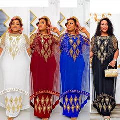 African Dresses for Women - Dashiki Ankara Summer Sequin Ensemble - Flexi Africa - Free Delivery www.flexiafrica.com
