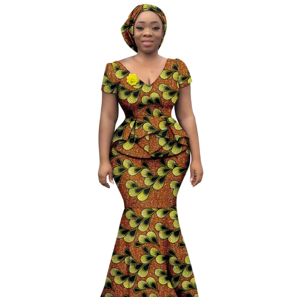 Buy Elegant African Dress – Women’s Printed V-Neck Office, Party & Evening Occasion Dress for only $73.76 at Flexi Africa!