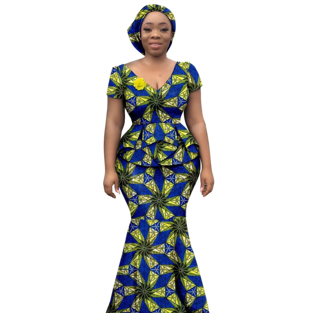 Buy Elegant African Dress – Women’s Printed V-Neck Office, Party & Evening Occasion Dress for only $73.76 at Flexi Africa!