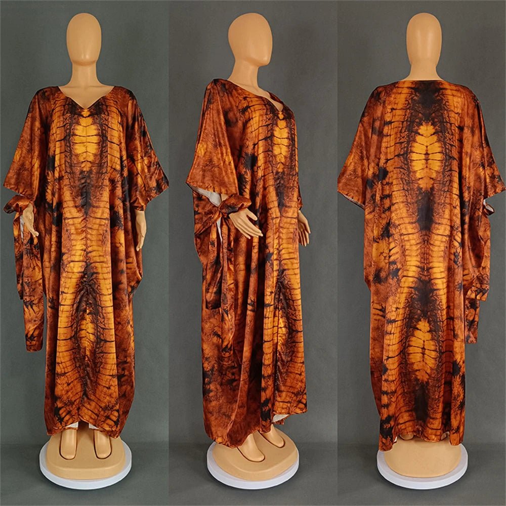 African Dresses for Women: Hijab Kaftan Boubou Robe with Scarf - Free Delivery Worldwide only at Flexi Africa