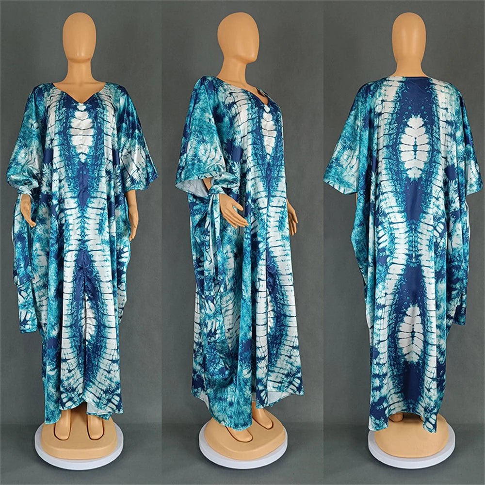 African Dresses for Women: Hijab Kaftan Boubou Robe with Scarf - Free Delivery Worldwide only at Flexi Africa