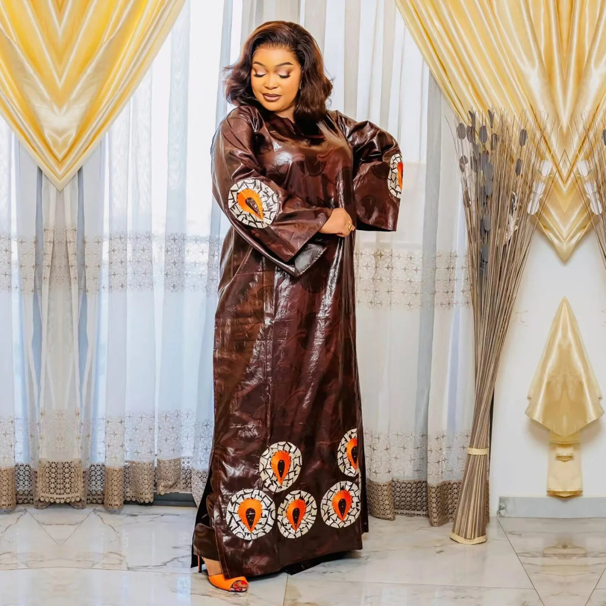 African Dresses For Women Luxury Boubou Material Rich Embroidery Design - Free Delivery Worldwide only at Flexi Africa