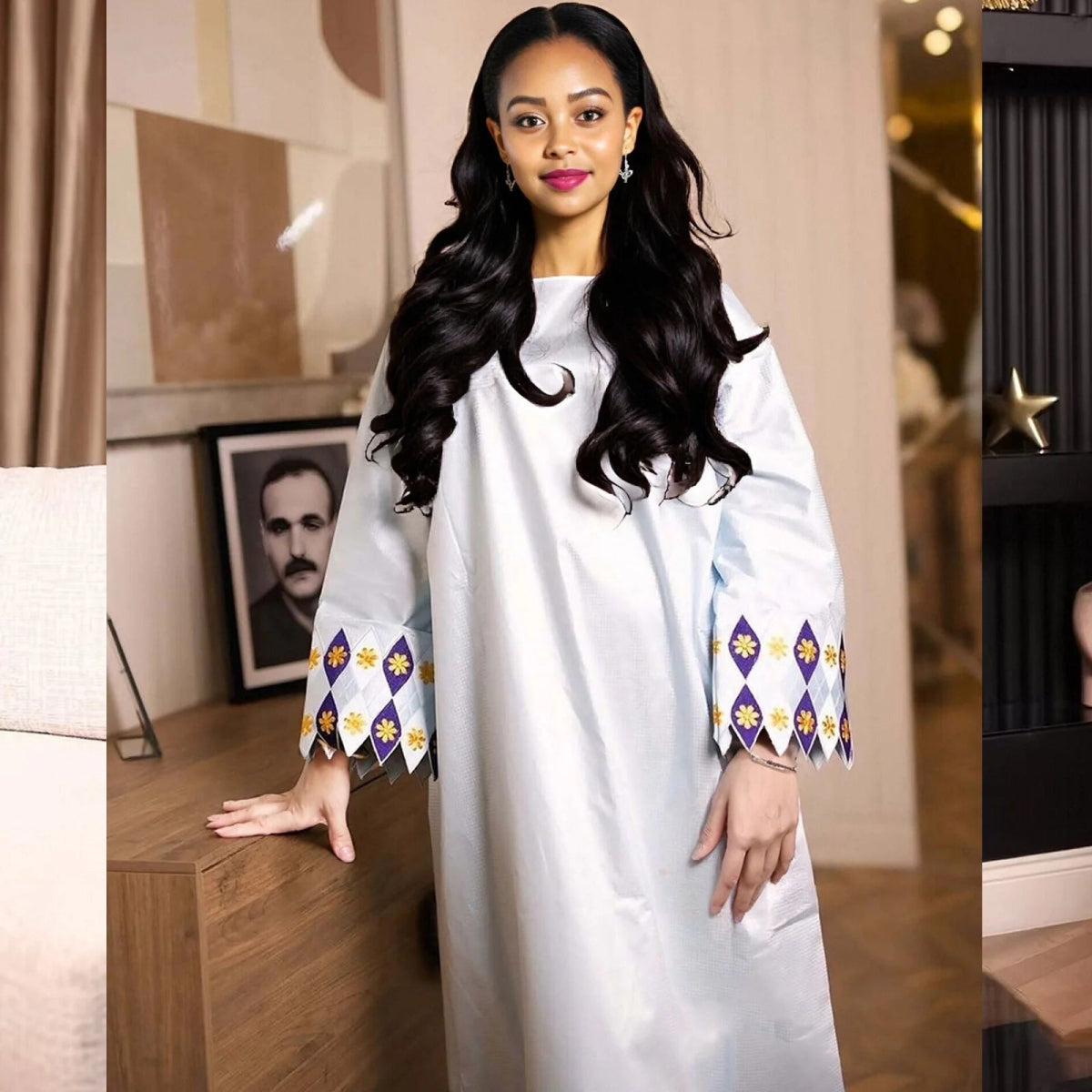 African Dresses For Women Luxury Boubou Material Rich Embroidery Design - Free Delivery Worldwide only at Flexi Africa